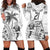 Custom Fiji Black Fern Hoodie Dress Maori Warroir with Fijian Masi Pattern