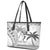 Custom Fiji Black Fern Leather Tote Bag Maori Warroir with Fijian Masi Pattern