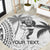 Custom Fiji Black Fern Round Carpet Maori Warroir with Fijian Masi Pattern