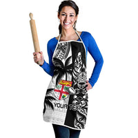 Fiji New Zealand Rugby Personalised Apron Maori and Tapa Pattern - Polynesian Pride