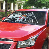 Fiji New Zealand Rugby Personalised Auto Sun Shade Maori and Tapa Pattern - Polynesian Pride