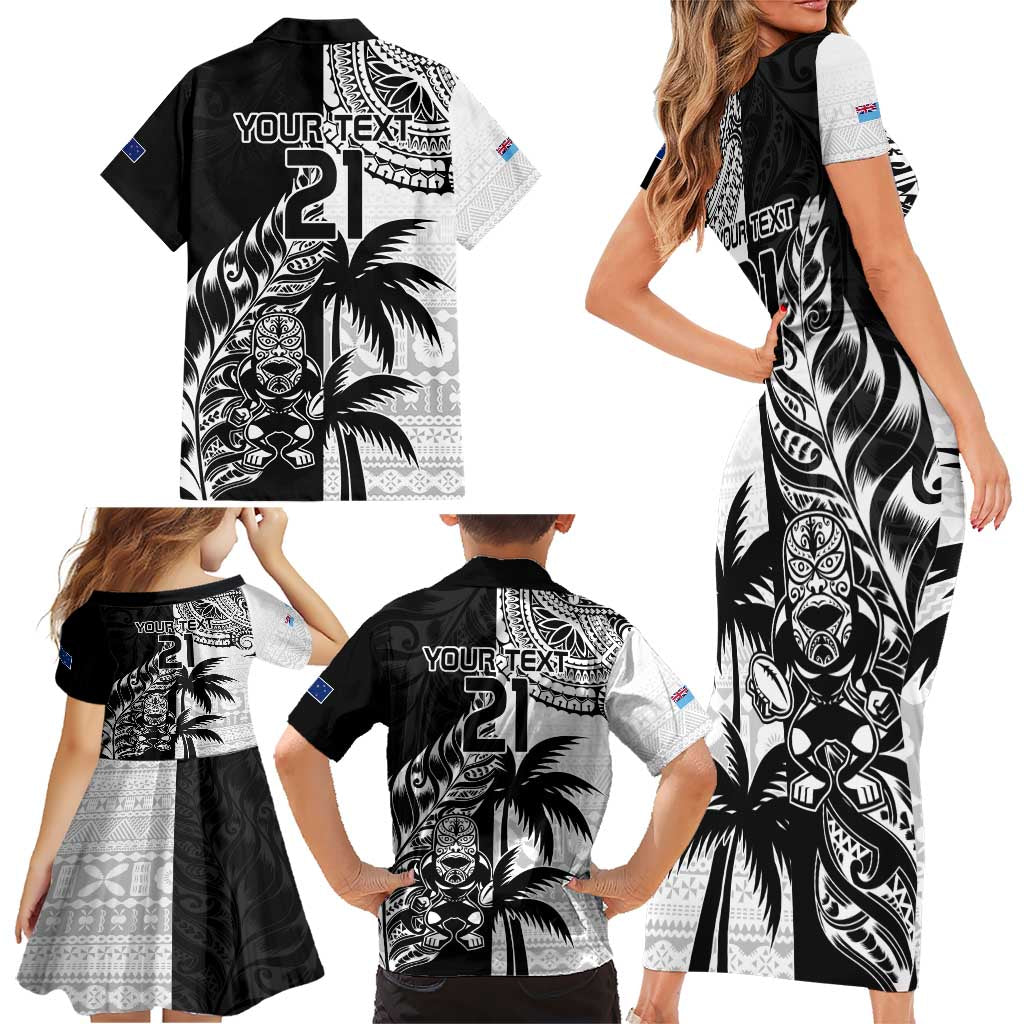 Custom Fiji New Zealand Family Matching Short Sleeve Bodycon Dress and Hawaiian Shirt Maori mix Tapa Pattern Version LT9 - Polynesian Pride