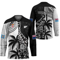 Fiji New Zealand Rugby Personalised Hockey Jersey Maori and Tapa Pattern LT9 - Polynesian Pride