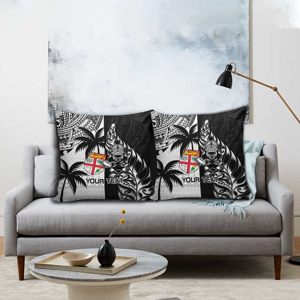 Fiji New Zealand Rugby Personalised Pillow Cover Maori and Tapa Pattern LT9 - Polynesian Pride