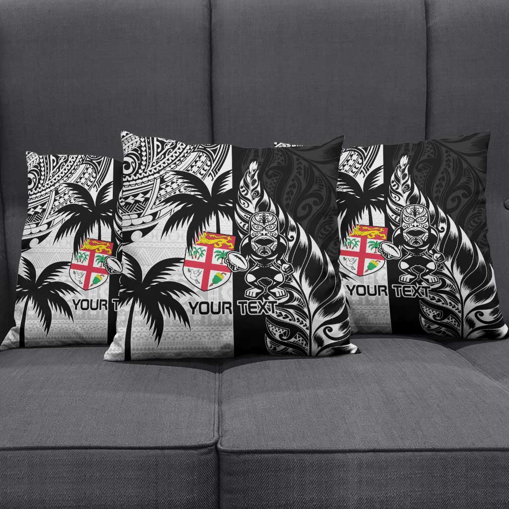 Fiji New Zealand Rugby Personalised Pillow Cover Maori and Tapa Pattern LT9 - Polynesian Pride