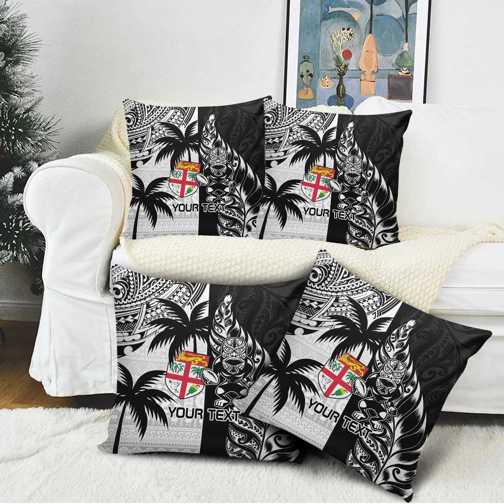 Fiji New Zealand Rugby Personalised Pillow Cover Maori and Tapa Pattern LT9 - Polynesian Pride