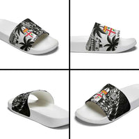 Fiji New Zealand Rugby Personalised Slide Sandals Maori and Tapa Pattern - Polynesian Pride