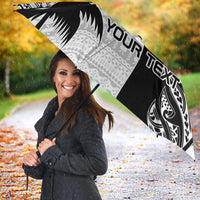 Fiji New Zealand Rugby Personalised Umbrella Maori and Tapa Pattern - Polynesian Pride