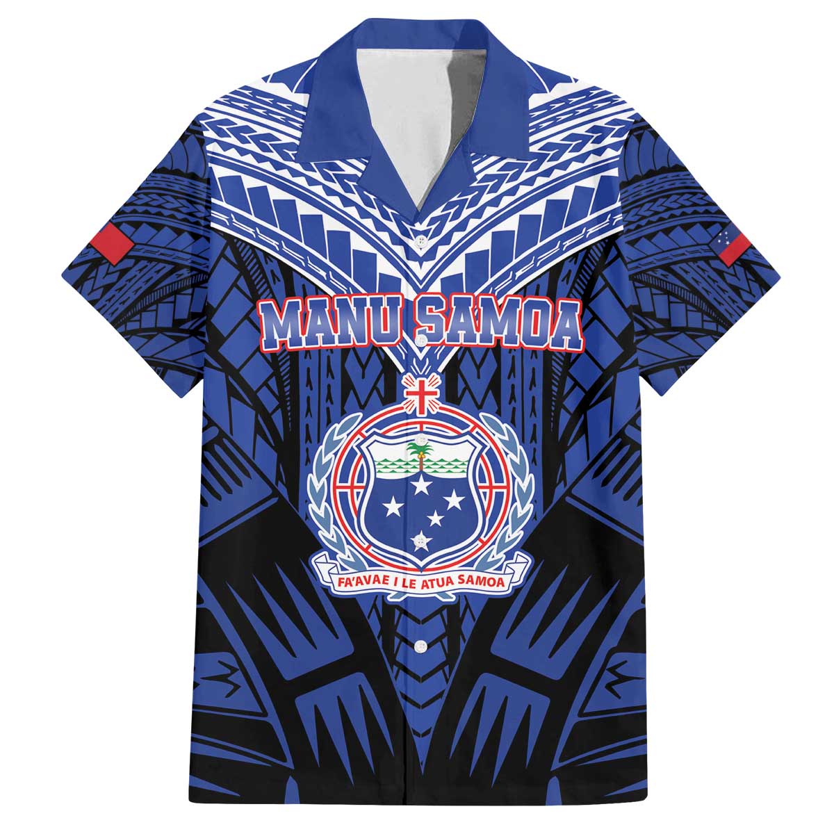 Custom Manu Samoa Sevens Rugby Family Matching Off The Shoulder Long Sleeve Dress and Hawaiian Shirt Samoan Tribal Tattoo