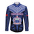 Custom Manu Samoa Sevens Rugby Long Sleeve Button Shirt Samoan Tribal Tattoo