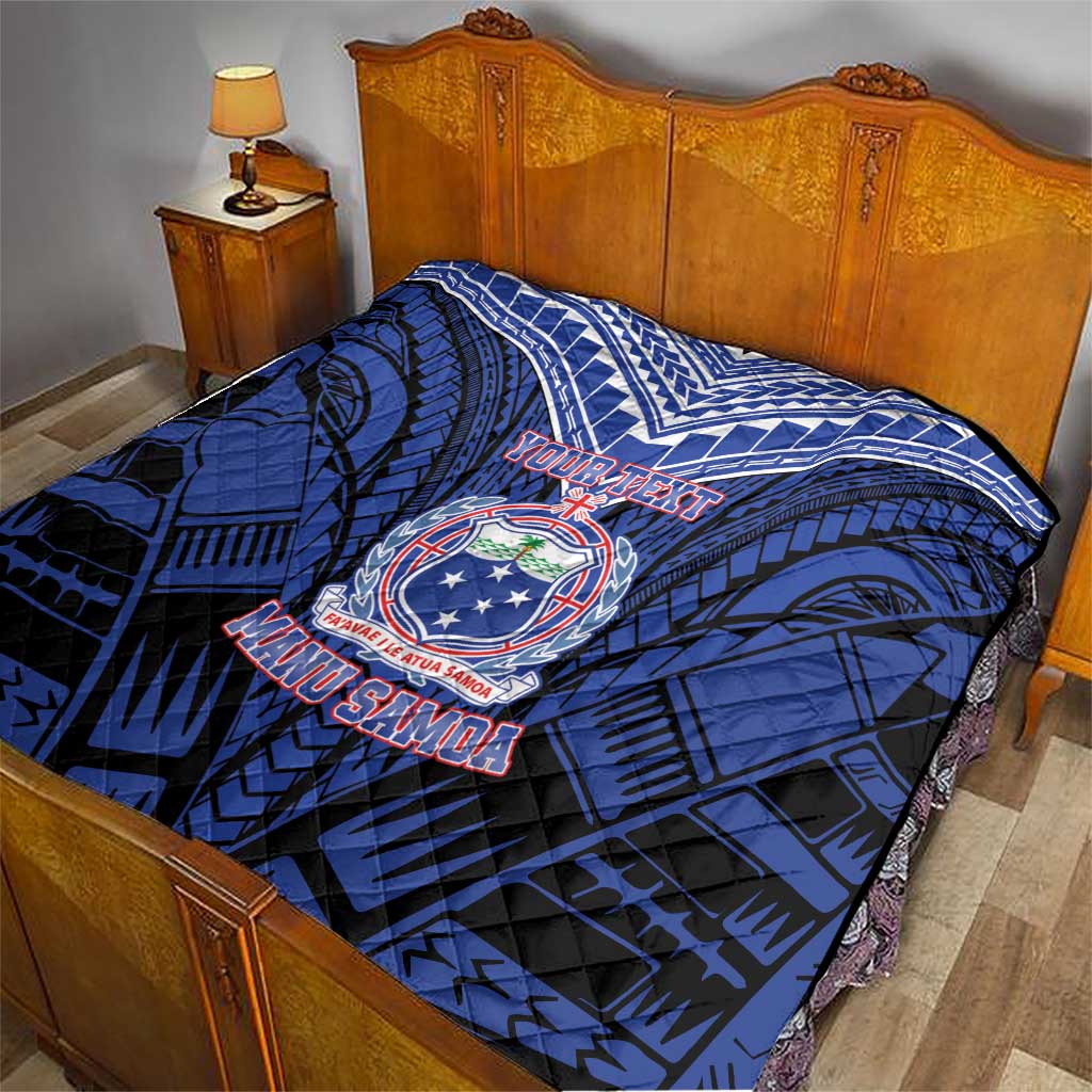 Custom Manu Samoa Sevens Rugby Quilt Samoan Tribal Tattoo