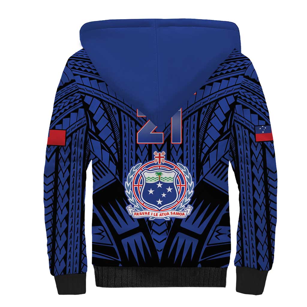 Custom Manu Samoa Sevens Rugby Sherpa Hoodie Samoan Tribal Tattoo