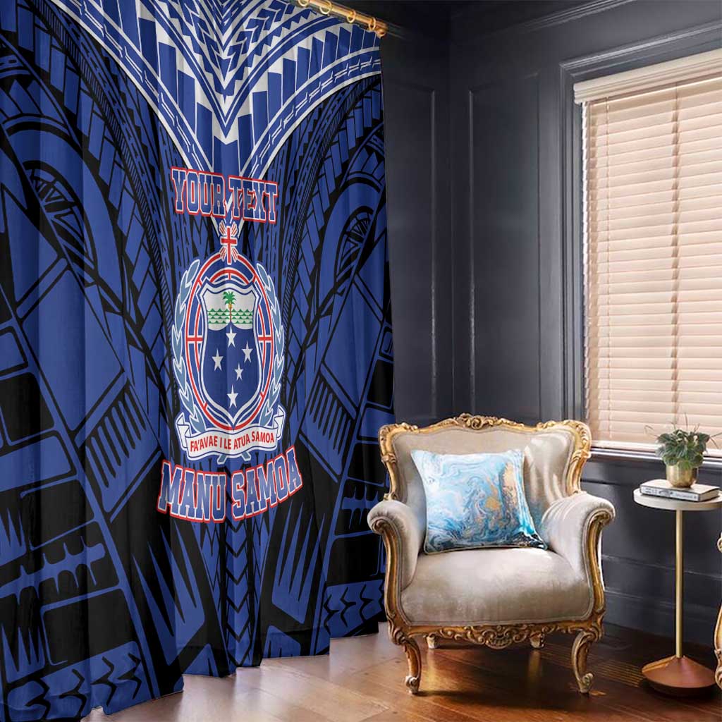 Custom Manu Samoa Sevens Rugby Window Curtain Samoan Tribal Tattoo
