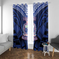 Custom Manu Samoa Sevens Rugby Window Curtain Samoan Tribal Tattoo
