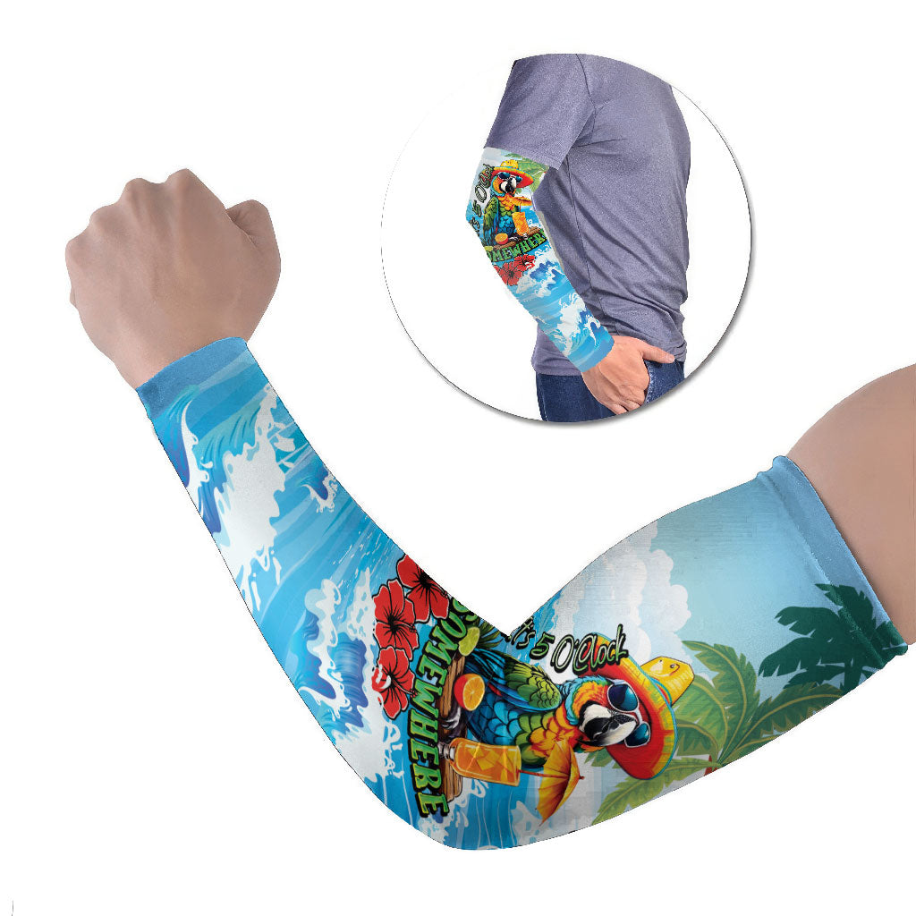 Funny Parrot Margarita Five O'clock Somewhere Arm Sleeves