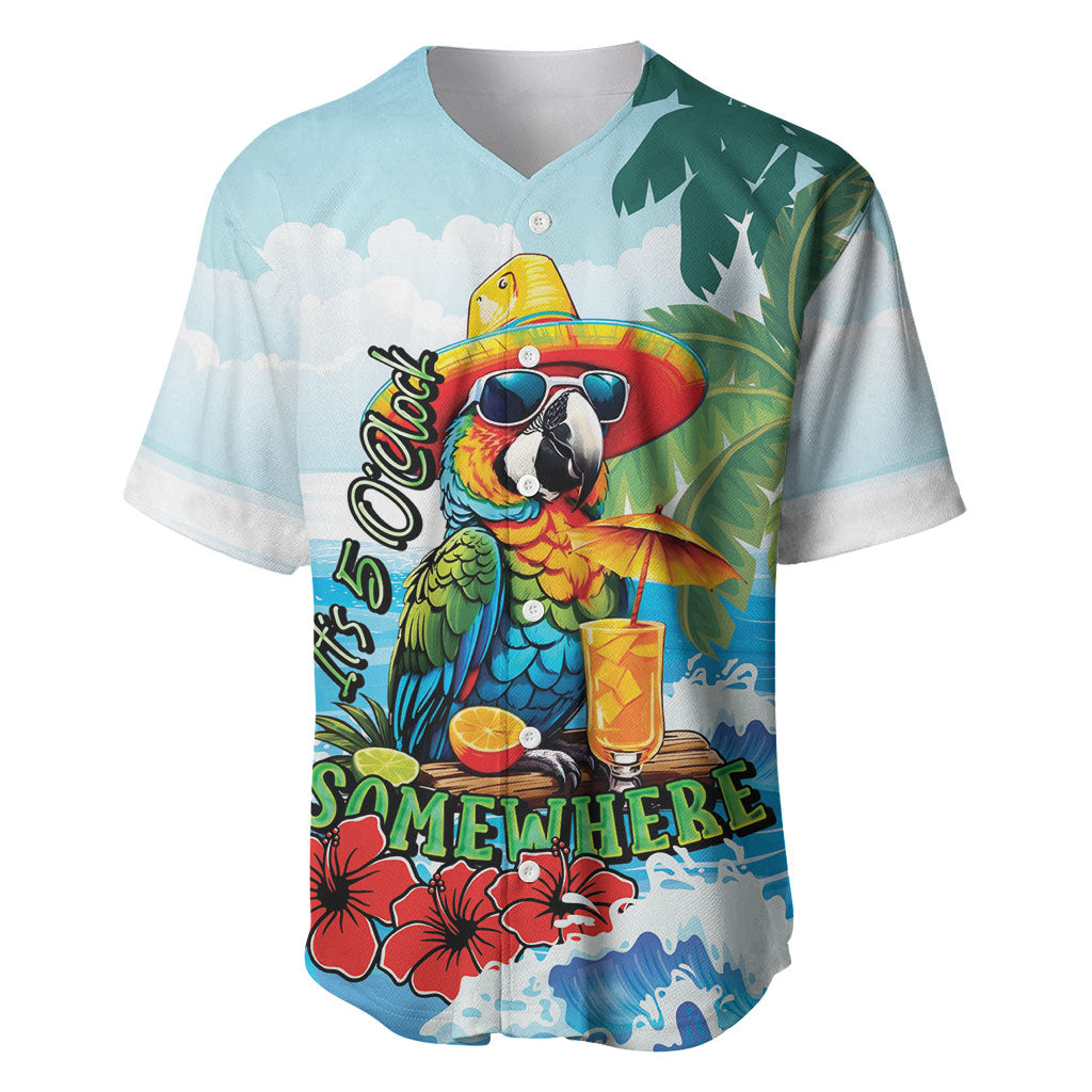 Funny Parrot Margarita Five O'clock Somewhere Baseball Jersey