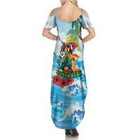 Funny Parrot Margarita Five O'clock Somewhere Family Matching Summer Maxi Dress and Hawaiian Shirt