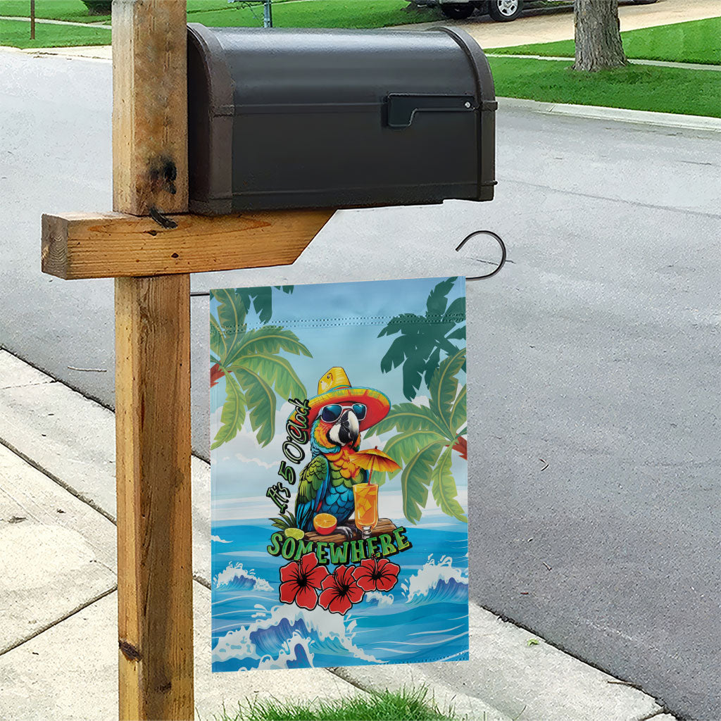 Funny Parrot Margarita Five O'clock Somewhere Garden Flag