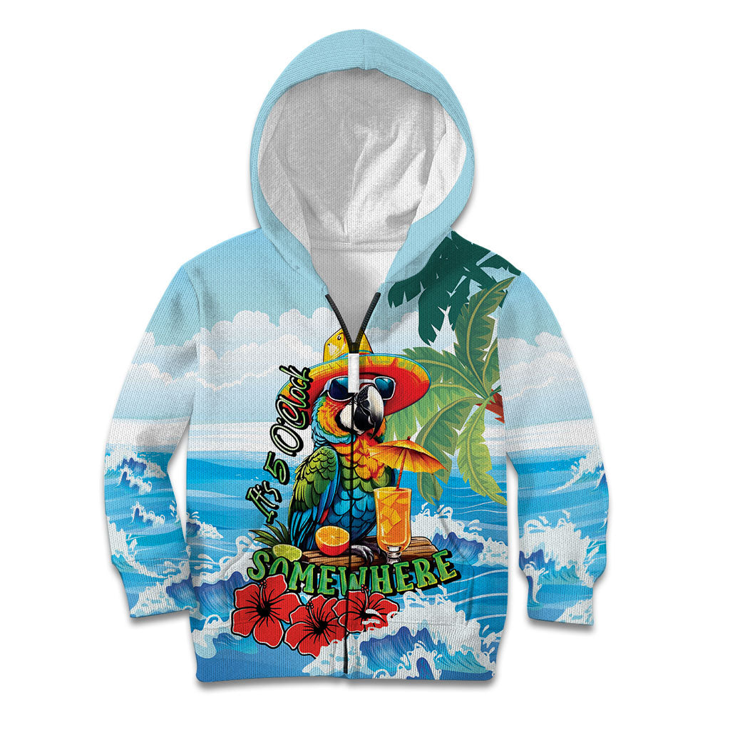 Funny Parrot Margarita Five O'clock Somewhere Kid Hoodie