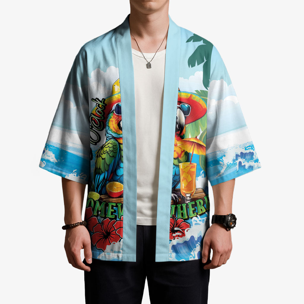 Funny Parrot Margarita Five O'clock Somewhere Kimono