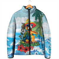 Funny Parrot Margarita Five O'clock Somewhere Padded Jacket