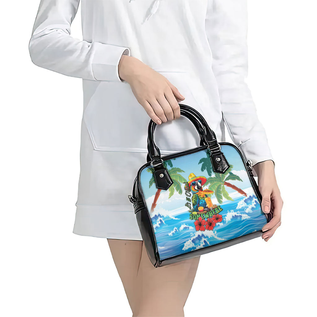 Funny Parrot Margarita Five O'clock Somewhere Shoulder Handbag