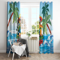 Funny Parrot Margarita Five O'clock Somewhere Window Curtain