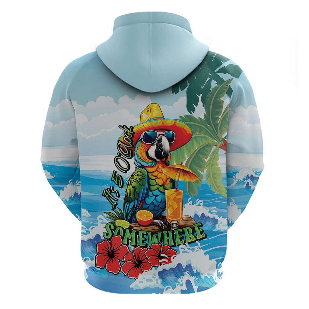 Funny Parrot Margarita Five O'clock Somewhere Zip Hoodie