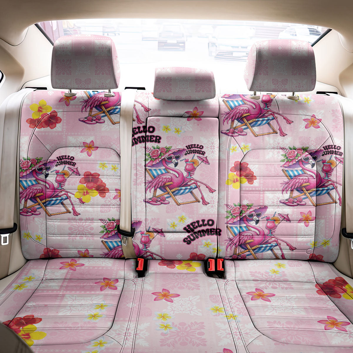 Hawaii Flamingo Hello Summer Back Car Seat Cover Hawaiian Quilt Pattern