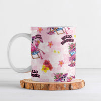 Hawaii Flamingo Hello Summer Ceramic Mug Hawaiian Quilt Pattern
