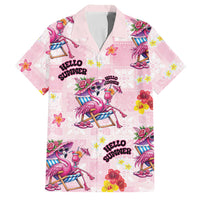 Hawaii Flamingo Hello Summer Family Matching Long Sleeve Bodycon Dress and Hawaiian Shirt Hawaiian Quilt Pattern