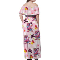 Hawaii Flamingo Hello Summer Family Matching Off Shoulder Maxi Dress and Hawaiian Shirt Hawaiian Quilt Pattern