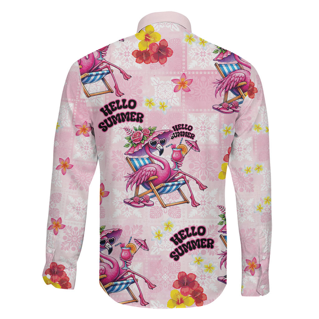 Hawaii Flamingo Hello Summer Family Matching Off Shoulder Short Dress and Hawaiian Shirt Hawaiian Quilt Pattern