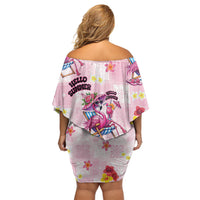 Hawaii Flamingo Hello Summer Family Matching Off Shoulder Short Dress and Hawaiian Shirt Hawaiian Quilt Pattern