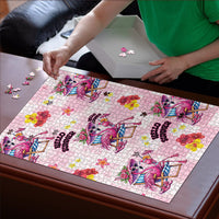 Hawaii Flamingo Hello Summer Puzzle Hawaiian Quilt Pattern