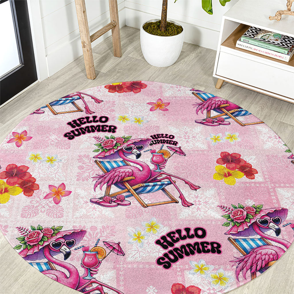 Hawaii Flamingo Hello Summer Round Carpet Hawaiian Quilt Pattern