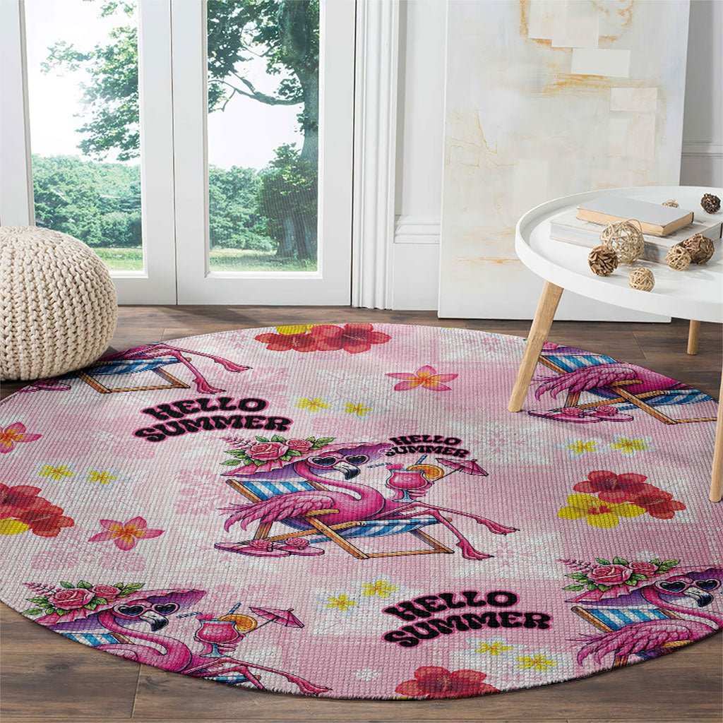 Hawaii Flamingo Hello Summer Round Carpet Hawaiian Quilt Pattern
