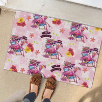Hawaii Flamingo Hello Summer Rubber Doormat Hawaiian Quilt Pattern