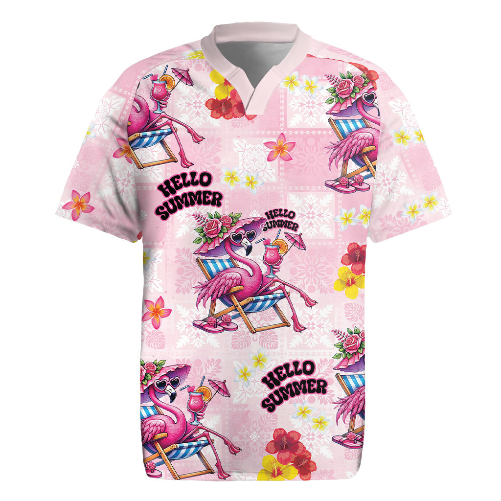 Hawaii Flamingo Hello Summer Rugby Jersey Hawaiian Quilt Pattern