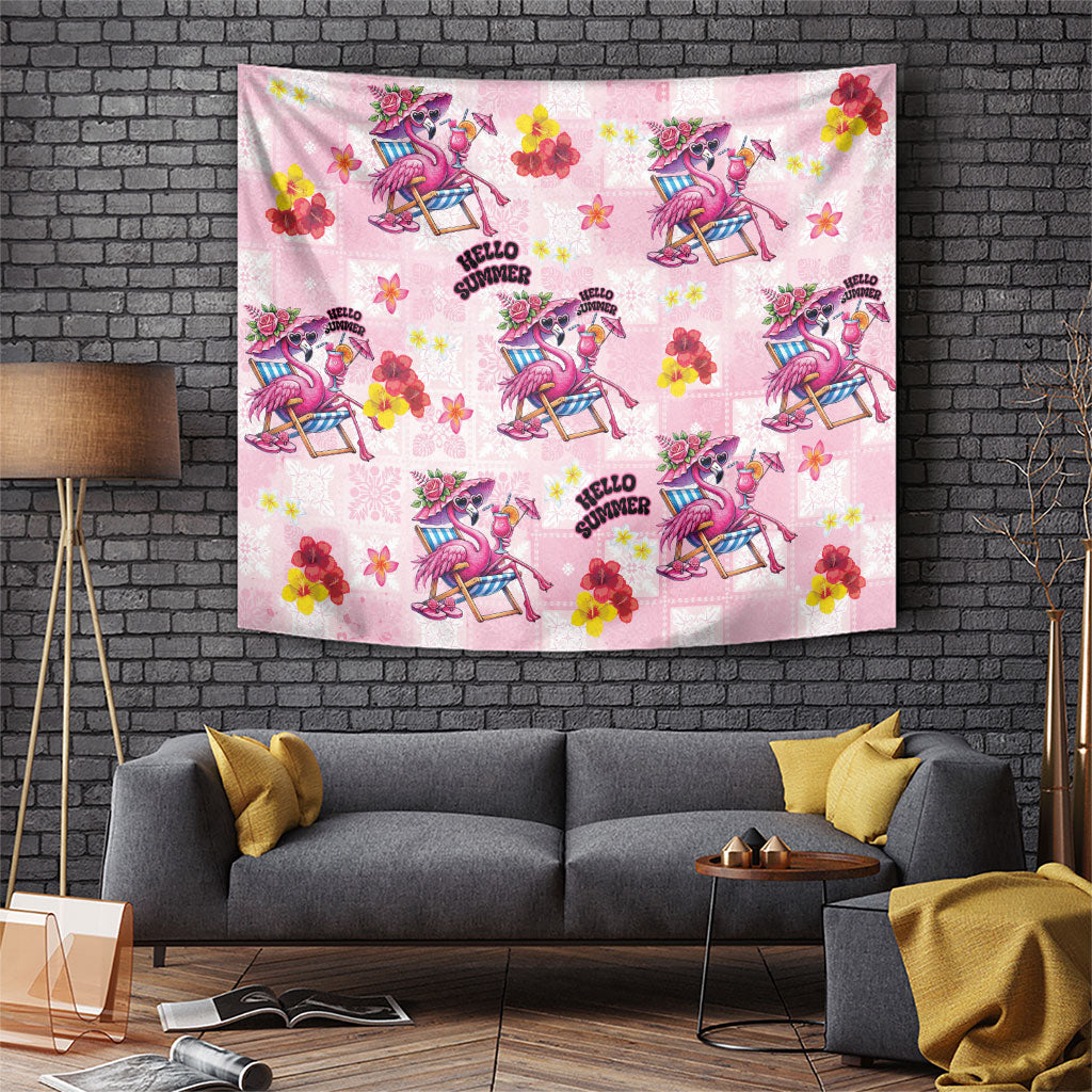 Hawaii Flamingo Hello Summer Tapestry Hawaiian Quilt Pattern
