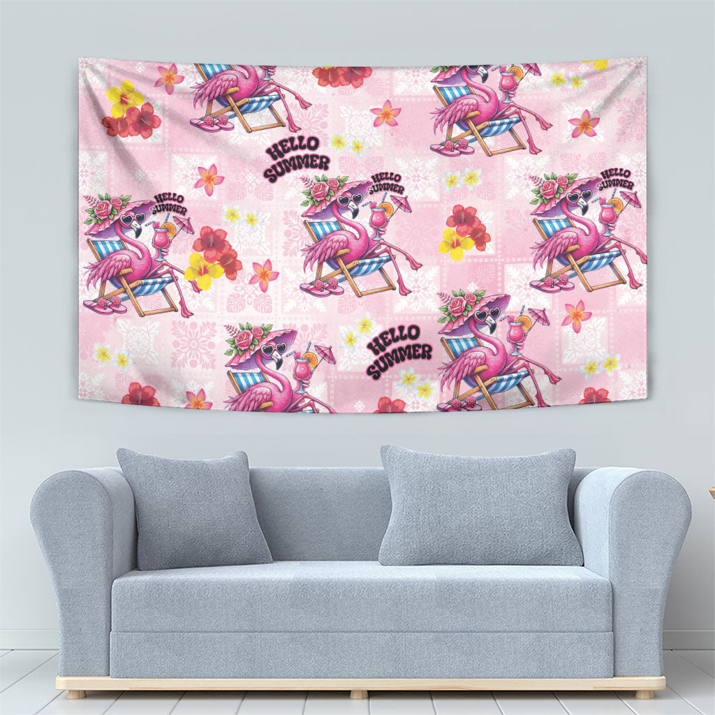 Hawaii Flamingo Hello Summer Tapestry Hawaiian Quilt Pattern
