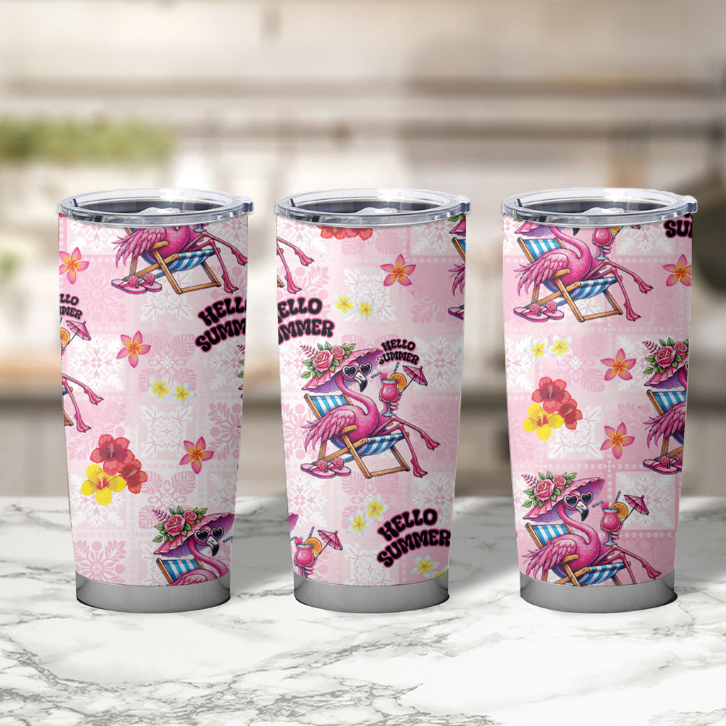 Hawaii Flamingo Hello Summer Tumbler Cup Hawaiian Quilt Pattern