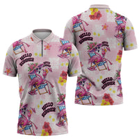Hawaii Flamingo Hello Summer Zipper Polo Shirt Hawaiian Quilt Pattern