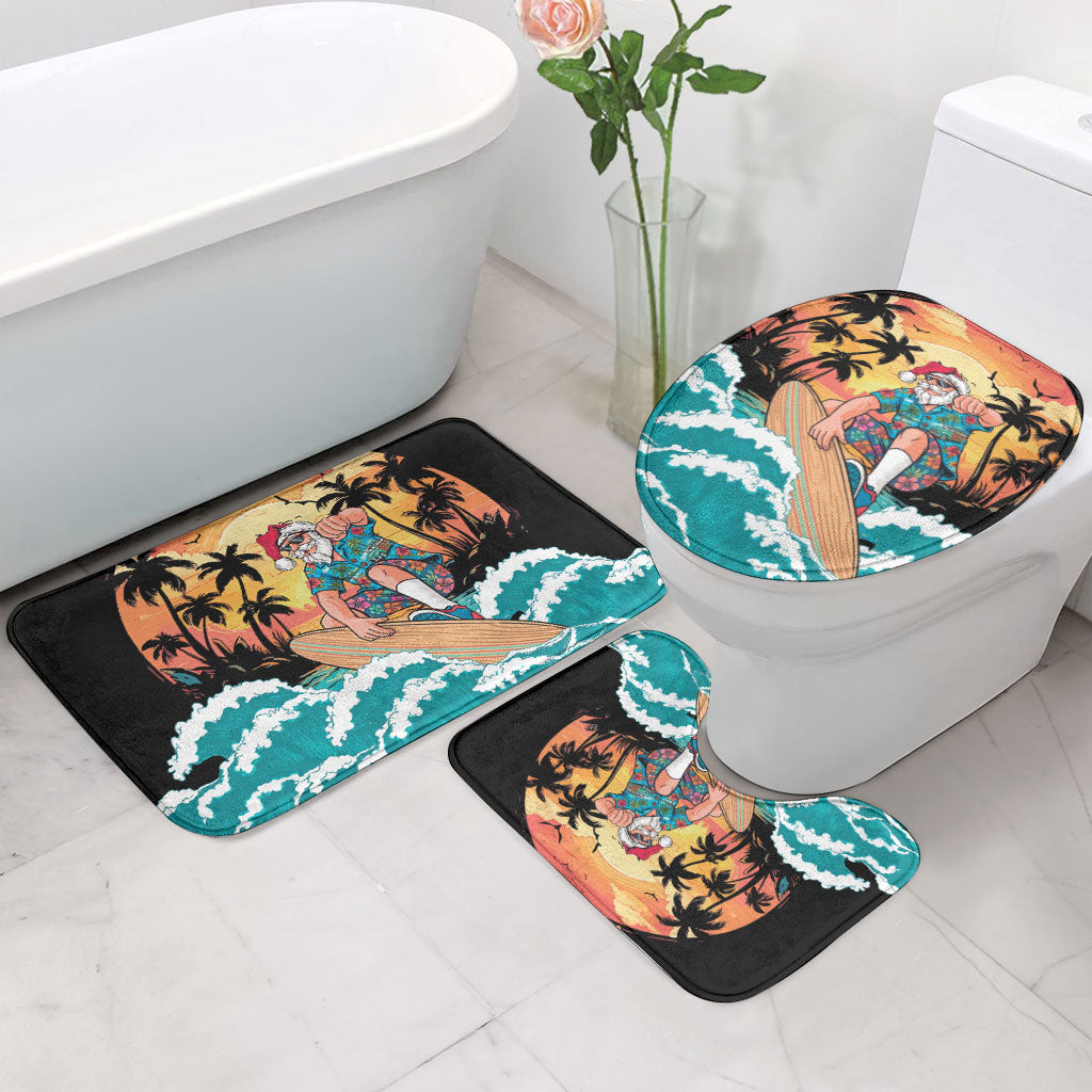 Vintage Santa Claus Surfing Summer Bathroom Set Mele Kalikimaka i Iulai! LT9 - Polynesian Pride
