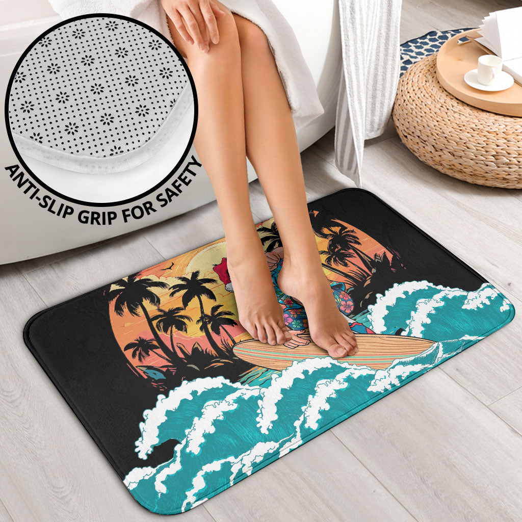 Vintage Santa Claus Surfing Summer Bathroom Set Mele Kalikimaka i Iulai! LT9 - Polynesian Pride