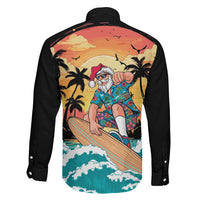 Vintage Santa Claus Surfing Summer Family Matching Summer Maxi Dress and Hawaiian Shirt Mele Kalikimaka i Iulai! LT9 - Polynesian Pride