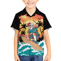 Vintage Santa Claus Surfing Summer Hawaiian Shirt Mele Kalikimaka i Iulai!