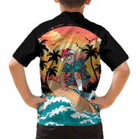 Vintage Santa Claus Surfing Summer Hawaiian Shirt Mele Kalikimaka i Iulai!