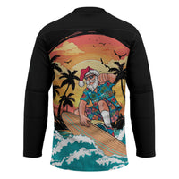 Vintage Santa Claus Surfing Summer Hockey Jersey Mele Kalikimaka i Iulai!