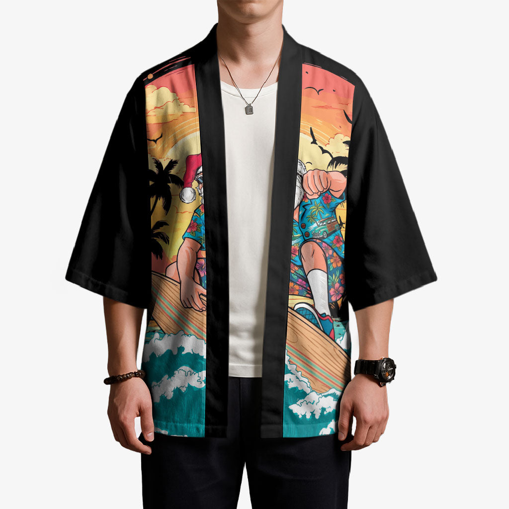 Vintage Santa Claus Surfing Summer Kimono Mele Kalikimaka i Iulai! LT9 - Polynesian Pride